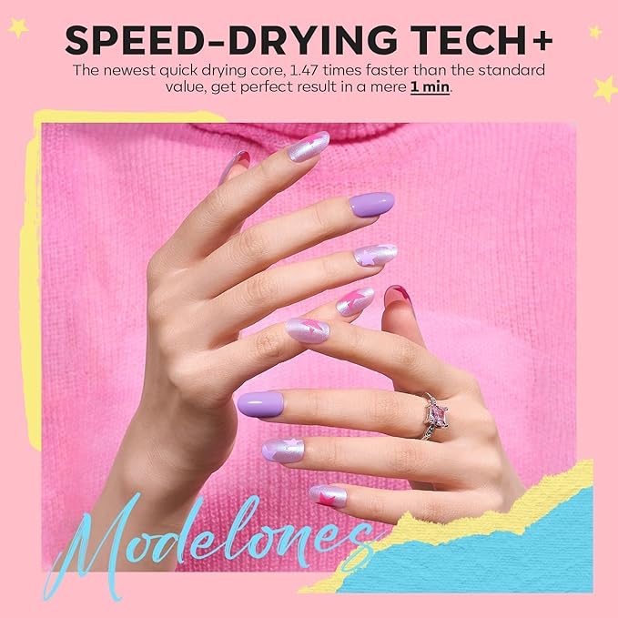 modelones Nail Polish Set, 12 Colors Spring Summer Blue Green Pink Nude Yellow Purple Pastel Quick Dry Mini Starter Kit Long Lasting Art DIY Manicure Set at Home for Women Girls ﻿