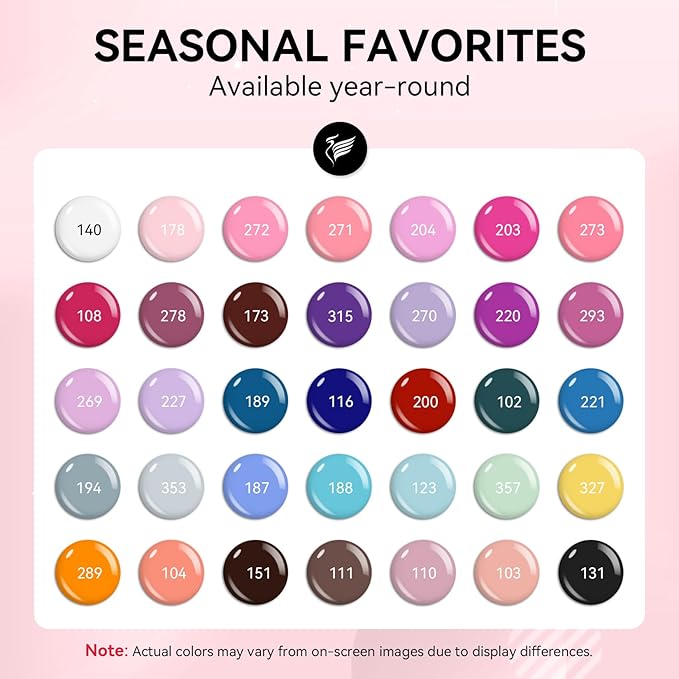 PHOENIXY 51 PCS Gel Nail Polish Kit with U V Light, 35 Colours Gel Polish with 5 Pcs Base Top Coat Manicure Starter Nail Polish Set Gifts for Women ST9012