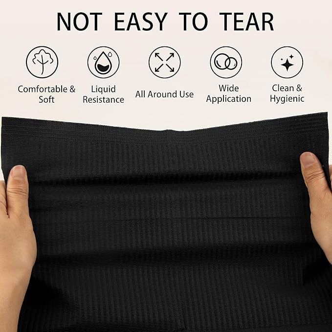 80pcs Disposable Nail Mats Foldable Nail Paper Towels, Table Acrylic Nail Practice Sheet, 3 Ply Waterproof Clean Nail Table Practice Mat for Salon Manicure Tattoo,Nail Art Accessories 13"x18"(Black)