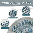 Blue Serving Trays, Plastic Rectangular Serving Tray - Image 4