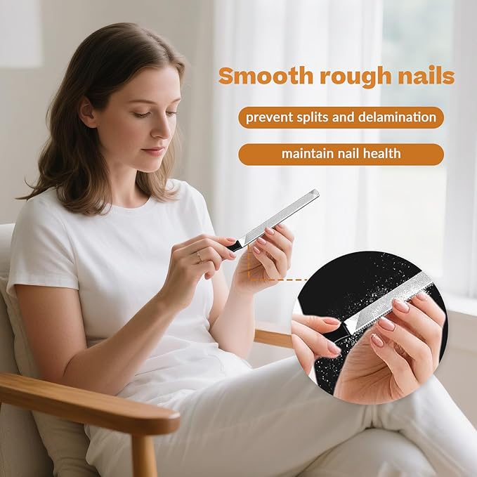 Toe Nail Files for Thick Nails,Professional Stainless Steel Nail File for Fingernails, Toenails, Scraping, Strengthening, Finger Manicure File Women Men Seniors Dogs (Small and Large, 2, Count)