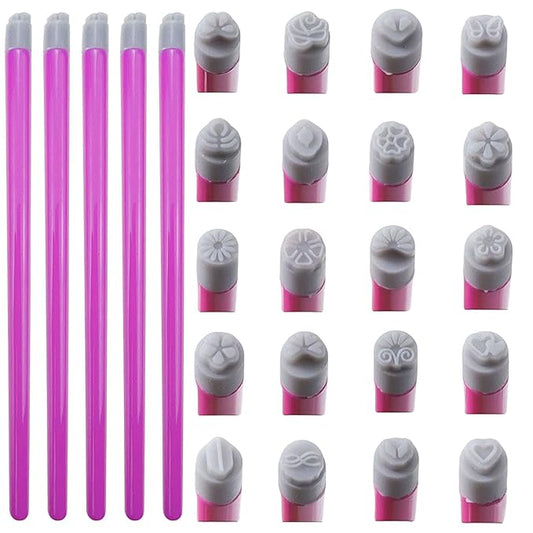 Essentials Nail Art Stamp Pen Set, DIY Nail Art Tools including Flower French Tip Stamp Pen, Stamper with Various Patterns for Everyone who Loves Nail Art