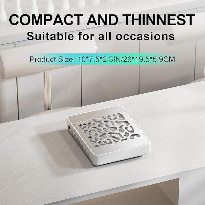 L'UGX Nail Dust Collector Professional Dust Collector Nail Tech, Adjustable 5000RPM Powerful Dust Suction Machine Manicure Pedicure Tool for Acrylic Nail Polishing, Low Noise, 30 Pcs Filter Papers