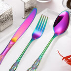 Retro Silverware Rainbow Set for 4 Stainless Steel Flatware 20 Pieces include - Image 9