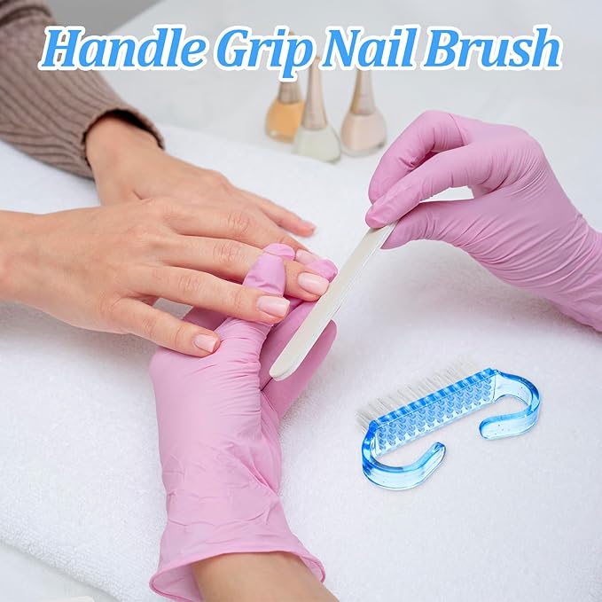 400pcs Handle Grip Nail Brush Bulk,Multicolor Nail Scrubber Brush Nail Cleaning Brush for Toes and Nails Pedicure Scrubbing Tool for Men and Women