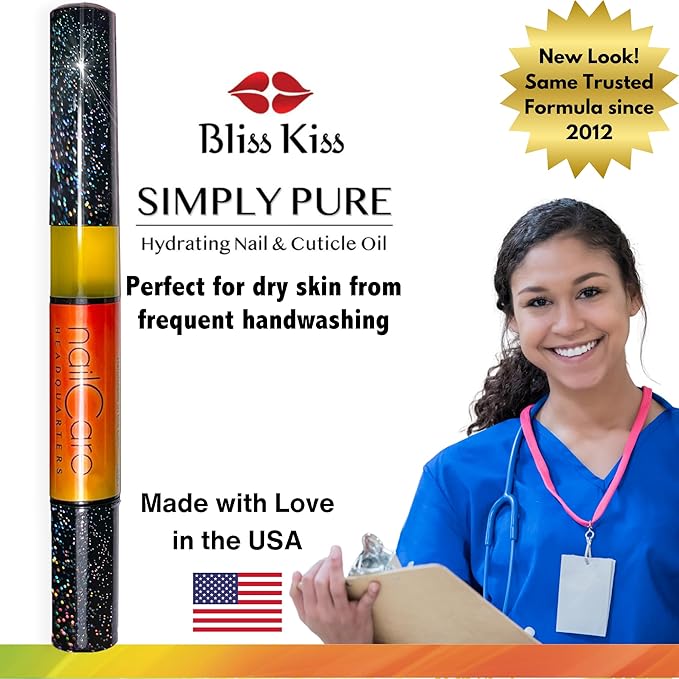 Nail Care Headquarters Simply Pure Cuticle Oil Pen for Nails - Nail Strengthener & Growth Oil and Serum Support for Damaged Nails, Hangnails w/Jojoba cuticle oil—Bali Mango Fragrance
