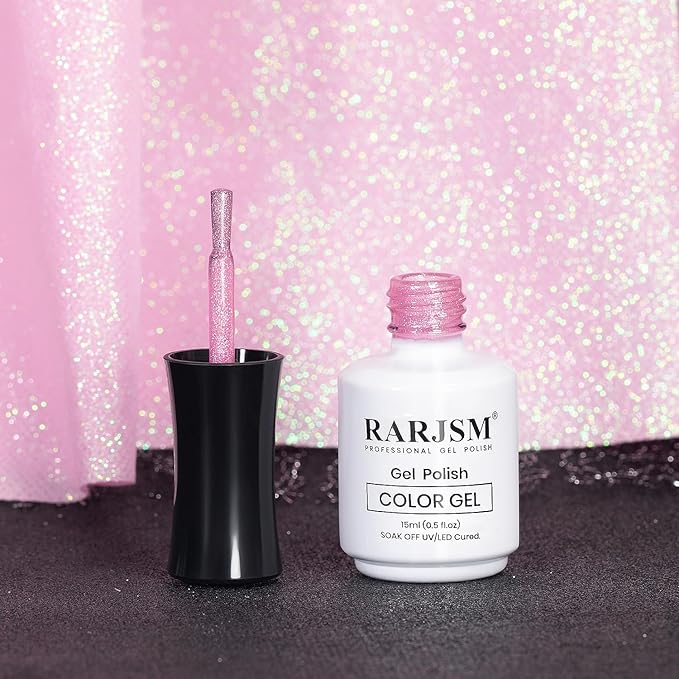RARJSM Magnetic Cat Eye Gel Nail Polish Nude Purple Pink Silver Glitter 15ml 9D Cateye Galaxy Universal Shimmer Velvet Ice Gel Polish with Magnet Stick UV LED Curing Require Soak Off DIY Home
