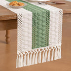 Boho Table Runner Summer Farmhouse Rustic Dining Dresser Scarf Home Decor | - Image 4