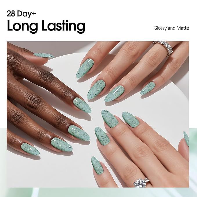 VENALISA Eggshell Green Glitter Gel Nail Polish 1 Pcs 10ML Soak Off Salon Manicure DIY at Home Nail Art For Girls Women
