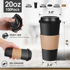 Ginkgo 100 Pack 20 oz Disposable Coffee Cups - Image 2
