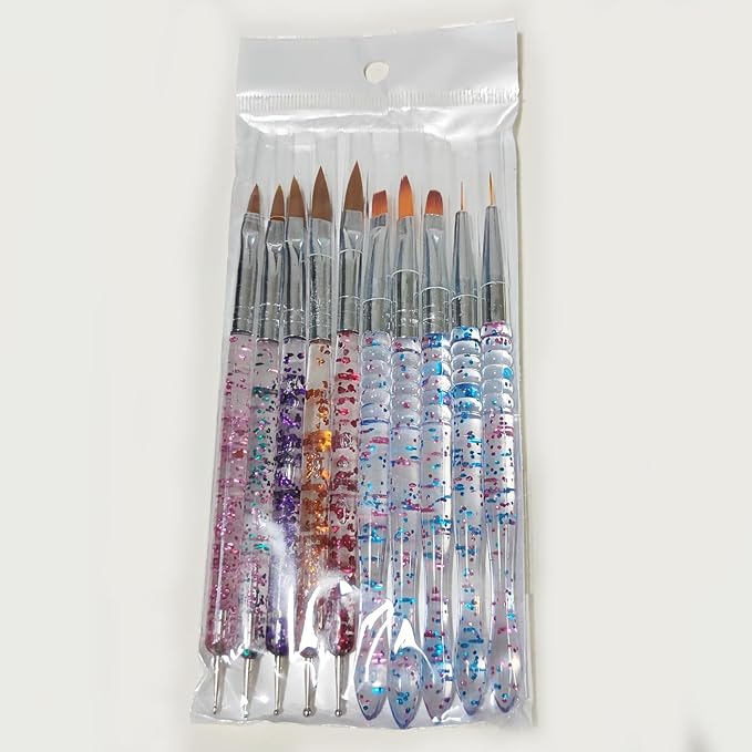 Nail Art Brushes 10 Pcs Kit 10Pcs Nail Painting Brushes and 5 Nail Dotting Tools Whole Set Nail Brushes for Nail Salon