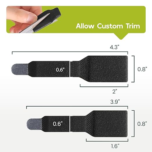 Bukihome Hammertoe Corrector - 10 Pack Toe Straighteners - Broken Toe Wraps - Realign Bent, Curled, Crooked, Claw, Hammer Toes - Toe Corrector Splints for Men and Women (5 Large + 5 Small, Black)