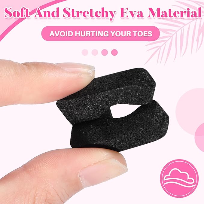 Mumufy 1000 Pcs Individual Toe Separators Bulk Soft Foam Comfortable Pedicure Toe Separators Dividers for Women Men Art Manicure Feet Nail Polish Painting Spa(Black)