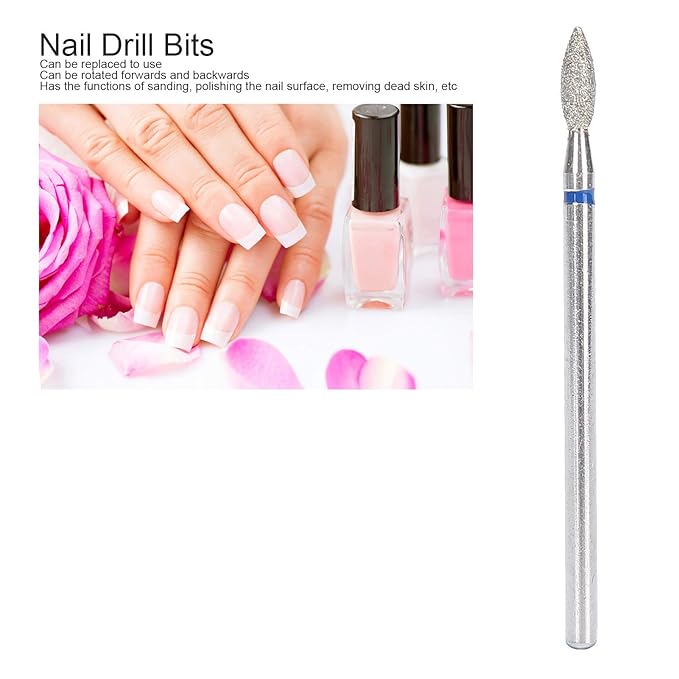 50Pcs Nail Drill Bits Nail Polishing Grind Head, Replacement Accessory Manicure Tool, Nail Drill Bits for Acrylic Gel Nails Cuticle Clean Pedicure(M-2.7mm)