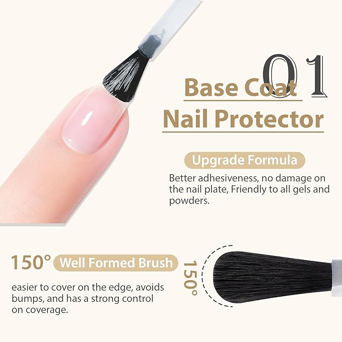 UNA GELLA Base Top Coat Set, 2PCS Gels Top Base Coat Gel Polish U V for Gel Nail Polish, Diamond Shiny, Protects Nails Healthy, Clear Base Coat & No Wipe Top Coat for DIY Nail Art Home