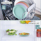 HEYCOME 12 Pcs Unbreakable Deep Dessert Plates Set, 8 inch Reusable Plastic - Image 6