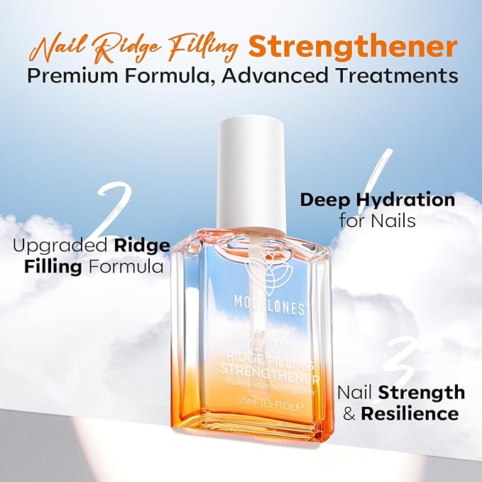 modelones Nail Strengthener Clear Nail Polish Repair for Damaged Nail Hardener Extra Strong and Growth Crystal Clear 15ml