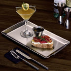 Wagensteiger SUS304 Stainless Steel Serving Platters, Rectangle Metal Dinner - Image 3