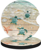 2pcs Cute Sea Turtles Car Coasters, Absorbent Universal neoprener Cup Holder by Unknown