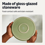 Amazon Basics Glazed Stoneware Appetizer Plates, Ceramic 4-Piece Set, Microwave - Image 3