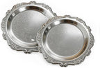 Round Silver Tray, Serving Platters, Vintage Metal Dessert Snack Platter by Unknown