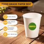 8 oz Paper Coffee Cups, 300 Pack Bulk White Disposable Paper Cups - Image 4