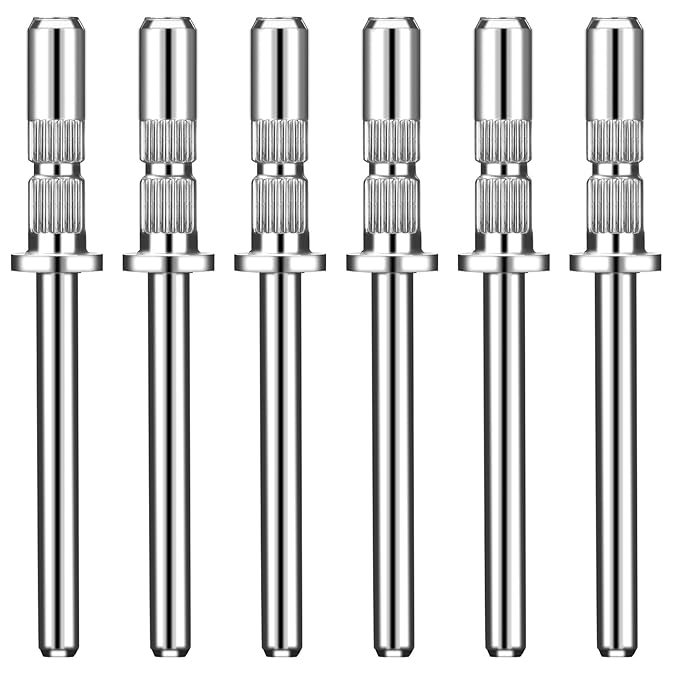 6 Pcs Mandrel Bits for Small Sanding Bands, 3 mm Small Mandrel Nail Bit Sanding Bits for Nails Drill Sandings Band Nails Drills Bit for Electric File Sanders Manicure Pedicures Tool Home Salon