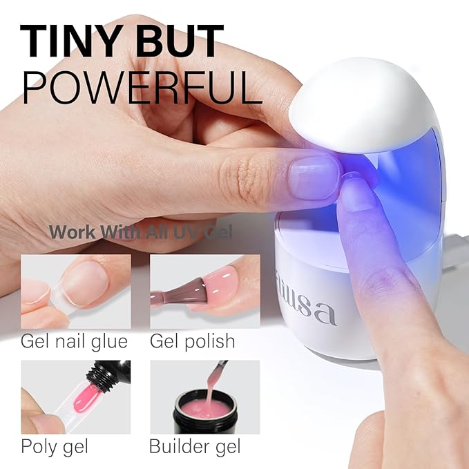 AILLSA Extra Short Coffin Gel Nail Kit 240pcs Full Nail Tips with 2 In 1 Nail Glue Base Top Coat Nail Dehydrator U v Led Lamp, Gel Extension Nail Kit for Beginners Home Salon