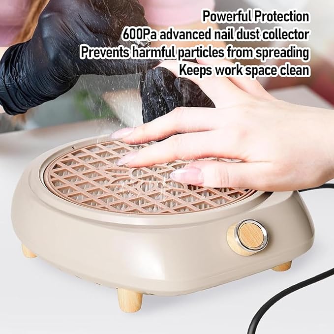Nail Dust Collector, 5000 RPM Supplies Stuff with Reusable Filter for Acrylic Polishing,Salon and Home (US Plug)