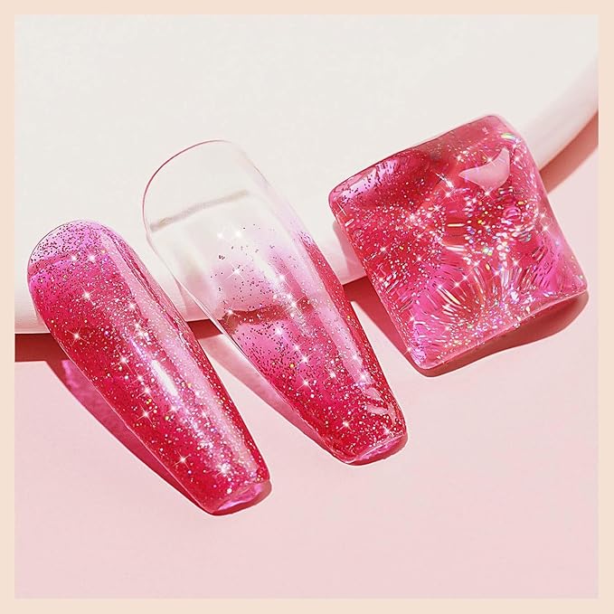 Glitter Nail Polish 12ML Quick Dry Nail Polish Shimmer Holographic Long Lasting Nails Iridescent Fingernail Polish Reflective Nail Lacquer Sparkle Color Nail Art for Beginner-1PC