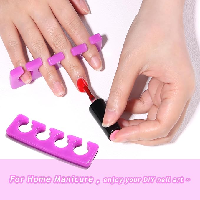 Toe Separators for Women, 2 Pairs Soft Silicone Pedicure Toe Separators Toe Dividers for Nail Polish Washable Spacers Manicure Tools Salon Supplies separadores de dedos de los pies
