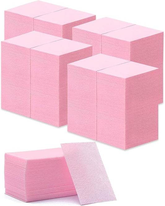 Lint Free Nail Wipes,450 Pcs Nail Cleaning Pads for Nail Art,Nail Polish Remover(Pink)