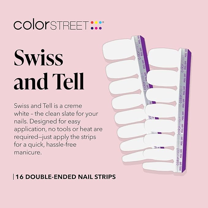 Color Street Swiss and Tell Nail Strips