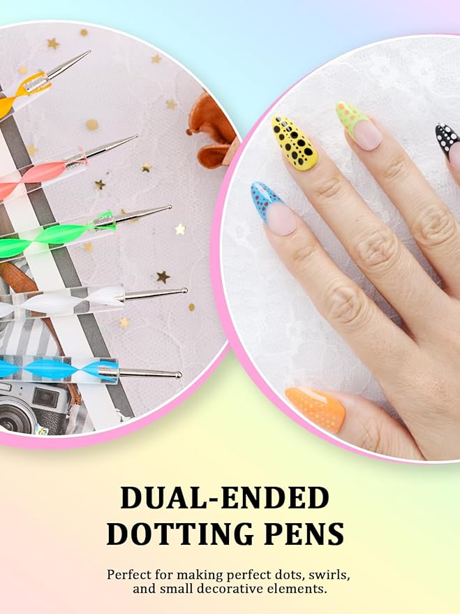 Nail Art Tools Set, Nail Stand for Press on Holder for Painting Nails, Nail Art Brushes, Liner Brushes, Nail Dotting Tool, Must Haves Design Tools for Nail Tech & Beginners Nail Art Supplies Kit