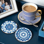 10pcs Coasters for Drinks Abstract Boho Flowers Absorbent Coasters Set Round - Image 7