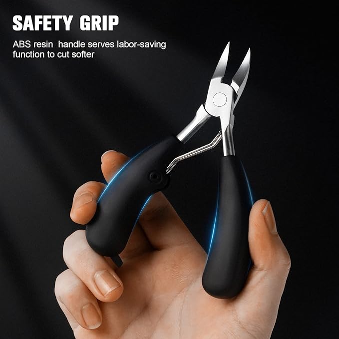 BEZOX Ingrown Toenail Clippers - Professional Nail Clippers for ingrown Nails for Seniors, Comfor Grip Long Handle Fingernail Clippers, Ergonomic Toenail Scissors - Premiun Stainless Steel