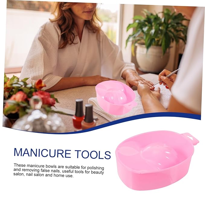 1pc Single-layer Nail Soaking Bowl for Manicure Care Rectangular Design Watermelon Red for Nail Treatment and False Removal