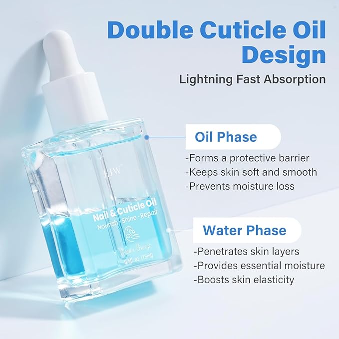 EJW Cherry Blossom Cuticle Oil for Nails, Hydrating, Moisturizing, Scented Nail Oil Cuticle Care, Infused with Jojoba & Coconut Oil, Moisturizes & Conditions, 0.5 fl. oz