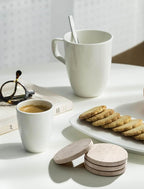 Beige Travertine Coasters Set of 4, Marble Absorbent Coasters 4 '', - Image 7