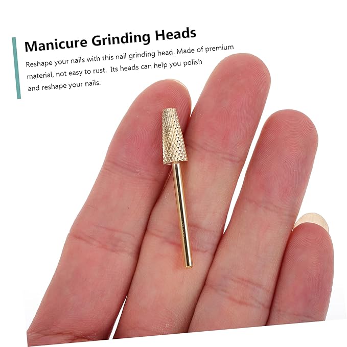 minkissy 2pcs Nail Art Grinding Bit Tungsten Drill for Electric Nail Sander for Manicure and Pedicure Lightweight Design for Easy Dead Skin Removal for Beauty Salon and Use