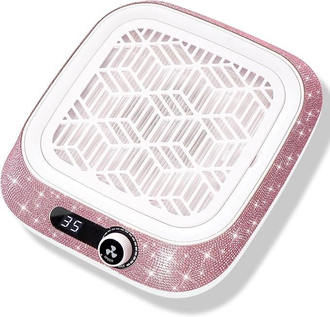 Professional Nail Dust Collector,Powerful Dust Collector Nail Tech with Reusable Filter,Compact Vacuum Fan Dust Collector Manicure Pedicure Tool for Acrylic Nail Polish,Salon & Home