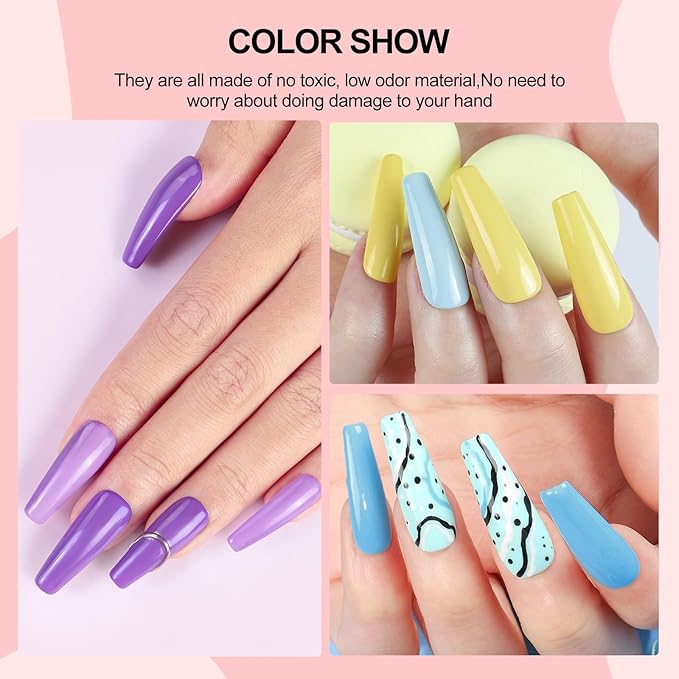 COSCELIA 53ps Gel Nail Polish Kit with U V light and Drill Starter Kit 35 Fall Colors Gel Polish 5pcs Top Base Coat LED Lamp Nail Art All Seasons Gel Manicure Kit Gifts for Women