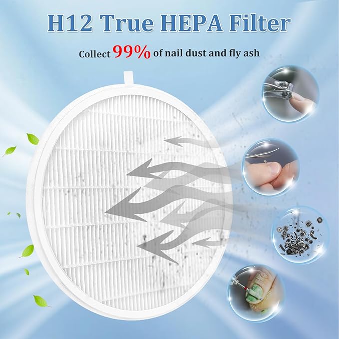 4 Pcs Nail Dust Vacuum Collector Replacement Filter Compatible with MelodySusie SProR/XC320J Reusable and Easy Clean for Salons Home Use Nail Art Tools