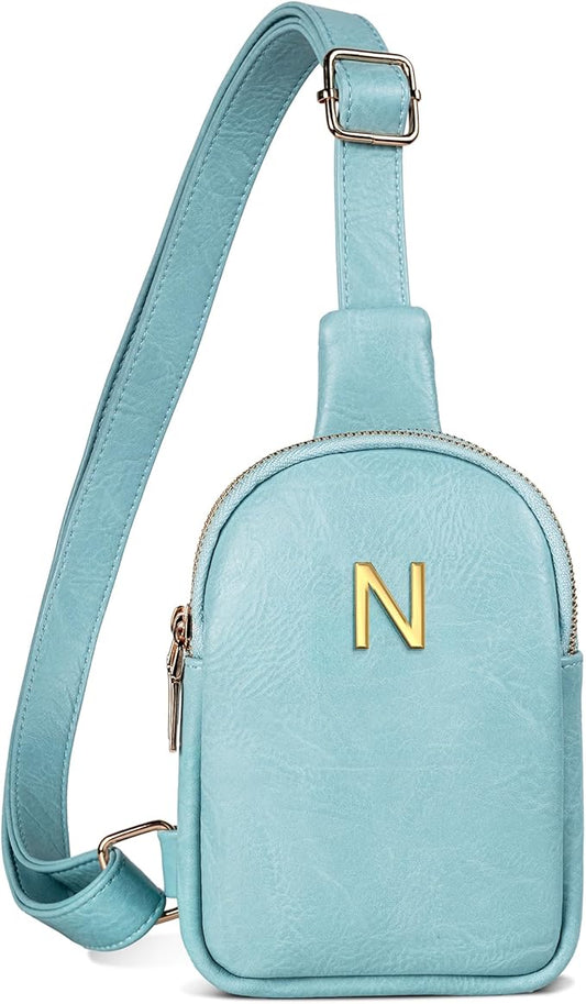 Gifts for 6 7 8 9 10 11 12 13 14 15 16 Year Old Girls, Initial Cross Body Fanny Pack, Cute Sling Purse for Teens, Travel Crossbody Bags for Daughter Granddaughter, Tween Girls Trendy Stuff