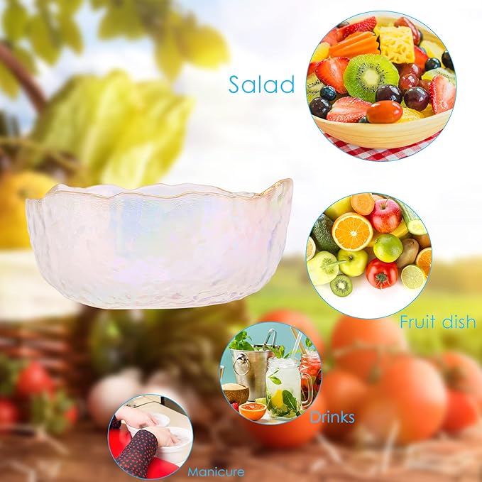 Glass Nail Soaking Bowl, Finger Soaking Spa Bowl, Nail Art Remover Soak Soaker Treatment Bowl, Nail Art Tips Bowl for Fingernail Toenail Caring Polish Removal
