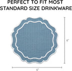 Linen Coasters for Drinks, 4.5 inch, Marine | Absorbent Linen Drink Mats - Image 3