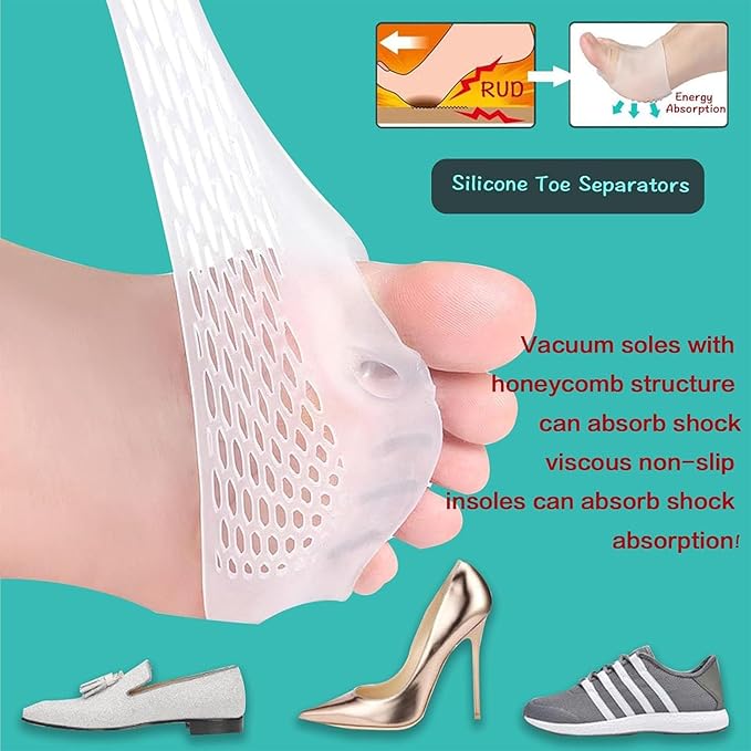 4 Pairs Silicone Toe Separator,2025 New Toe Separators for Women& Men,Gel Toe Spacers for Overlapping Toes, Breathable Foot Corrector, Bunion Relief and Alignment (Pink)