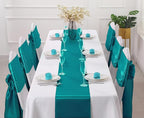 Horbaunal 2 Pack Teal Satin Table Runner 12 x 108 Inch | Smooth Table Runners - Image 2
