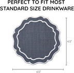 Linen Coasters for Drinks, 4.5 inch, Charcoal | Absorbent Linen Drink Mats - Image 3