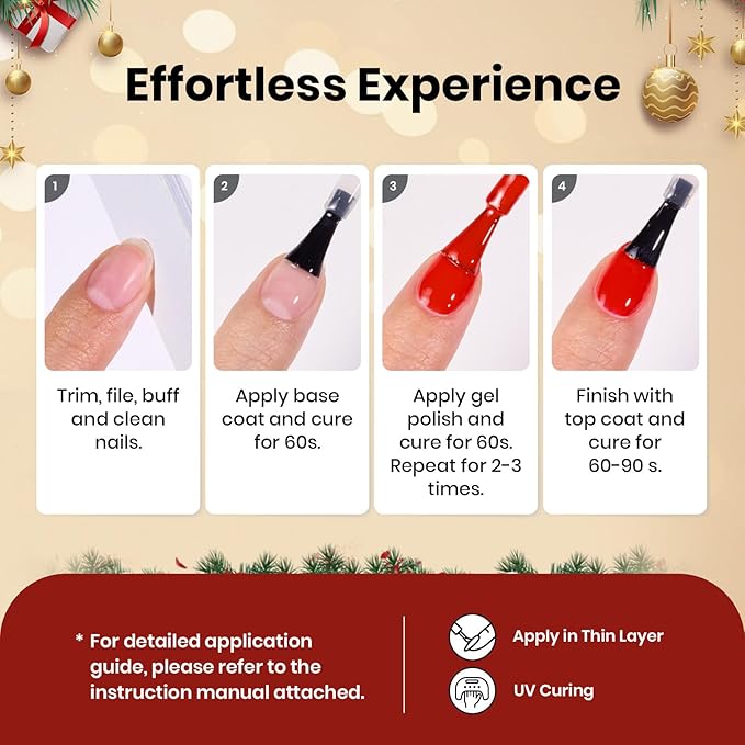 Beetles Gel Polish Christmas Gel Nail Polish Set Red Green Classic Colors Soak off UV Led Lamp Needed Manicure Salon DIY Home Gifts for Women Girls Prelude of Celebration